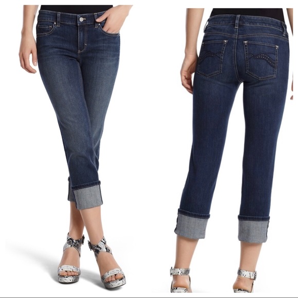 White House Black Market Pants - White House Black Market Cuff Denim Jean Capris